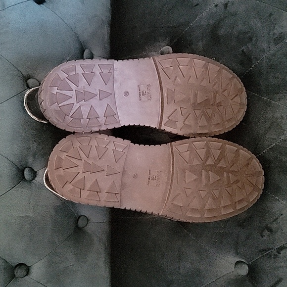 Schutz Womens AMIRAH Black Faux Leather Lug Sole Block Chunky Combat Boots - Picture 8 of 13